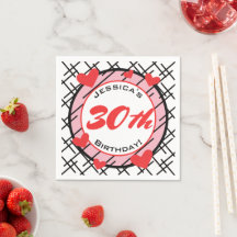 30. Geburtstag Funky Hearts Paper Napkins