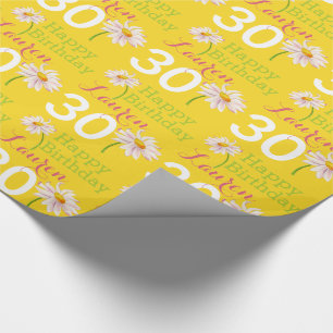 30. Geburtstag Gänseblümchen namens gelbe Geschenk Geschenkpapier