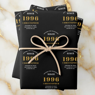 30. Geburtstag geboren 1996 Namen hinzufügen Schwa Geschenkpapier Set