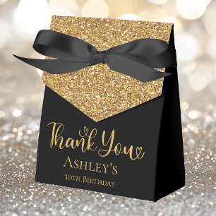 30. Geburtstag Gold Glitter Danke Geschenkschachtel
