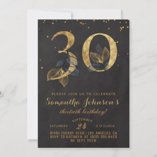 30. Geburtstag Goldene Blüte Einladung