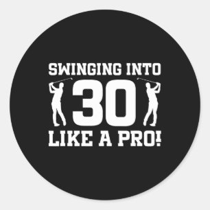30. Geburtstag Golf 30 Jahre alter Golfspieler Geb Runder Aufkleber