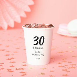 30. Geburtstag hinzufügen Name Datum Jahr schwarz Pappbecher