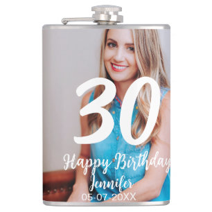 30. Geburtstag hinzufügen Name Datum Jahr Weißes F Flachmann