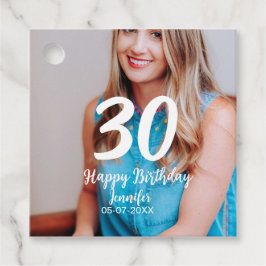 30. Geburtstag hinzufügen Name Datum Jahr Weißes F Geschenkanhänger