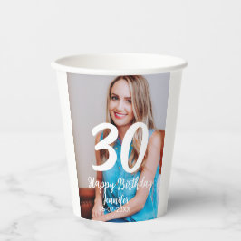 30. Geburtstag hinzufügen Name Datum Jahr Weißes F Pappbecher