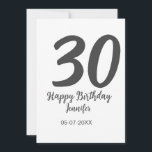 30. Geburtstag hinzufügen Namensdatum Jahr schwarz Einladung<br><div class="desc">bearbeitbares Design</div>