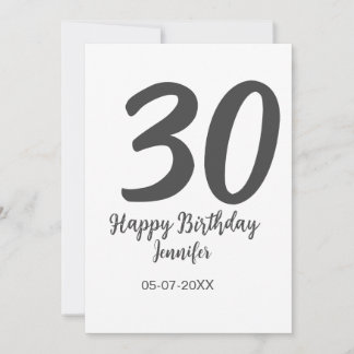 30. Geburtstag hinzufügen Namensdatum Jahr schwarz Einladung