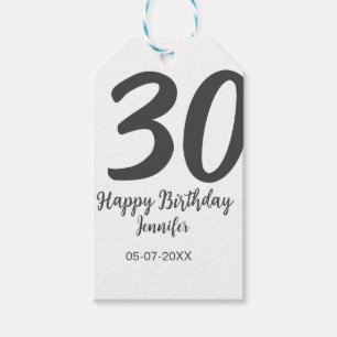 30. Geburtstag hinzufügen Namensdatum Jahr schwarz Geschenkanhänger