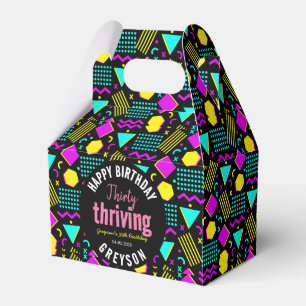 30. Geburtstag in Schwarz und Retro Geschenkschachtel