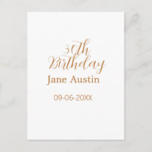 30. Geburtstag kupferbraun einfach stilvoll Name D