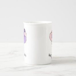 30. Geburtstag lila & rosa Ballons Prozellantasse