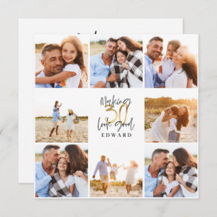 30. Geburtstag moderne Schwarz-Gold-Foto-Collage