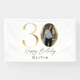 30. Geburtstag Modernes Gold Foto elegant stilvoll Banner