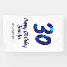 30. Geburtstag Name Datum Jahr blau glänzend