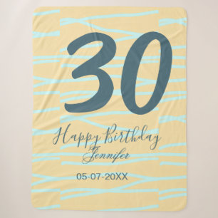 30. Geburtstag Name Datum Jahr gelb blau Paste Sherpadecke