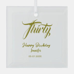 30. Geburtstag Name Datum Jahr Gold Vorlage thi Ornament Aus Glas