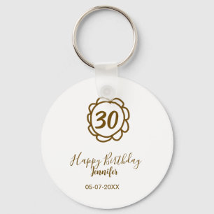 30. Geburtstag Name Datum Jahr Golden Blume tex Schlüsselanhänger