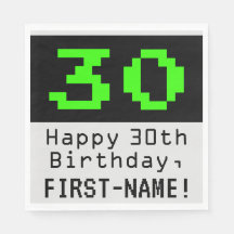 30. Geburtstag - Nerdy / Geeky Style "30" & Name