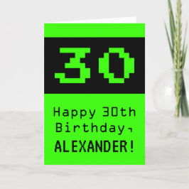 30. Geburtstag: Nerdy / Geeky Style "30" und Name Karte