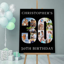 30. Geburtstag Nummer 30 FotoCollage Personalisier