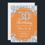 30. Geburtstag Orange und Silberdiamant Einladung<br><div class="desc">Einladung zum 30. Geburtstag. Orange und Silver Kristall Diamond. Elegante Birthday Bash laden. Erwachsener Geburtstag. Frauen zum Geburtstag. Männer zum Geburtstag.
Für weitere Anpassungen klicken Sie bitte auf die Schaltfläche "Anpassen" und verwenden Sie unser Designwerkzeug,  um diese Vorlage zu ändern.</div>