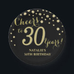 30. Geburtstag Party Black and Gold Diamond Pappteller<br><div class="desc">30. Geburtstag Party Black and Gold Diamond Paper Plate</div>