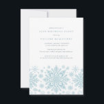 30. Geburtstag Party Blaues Weißes Schneeflocken W Einladung<br><div class="desc">Sehr elegante blaue Aquarellschneeflocken schaffen einen hübschen Rahmen am Ende dieser Erwachsenengeburtseinladung. Modernes und minimalistisches Design hat ein offenes und luftiges Ambiente. Die zeitgenössische Ästhetik wird Menschen jeden Alters ansprechen.</div>