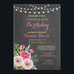 30. Geburtstag Party Chalkboard Floral Pink Einlad Einladung<br><div class="desc">Rustikales Chalkboard Floral Design. Perfekt für jedes Alter Geburtstag. Ändern Sie einfach den Text,  um Ihr Party . Rückdruck im Lieferumfang enthalten.</div>