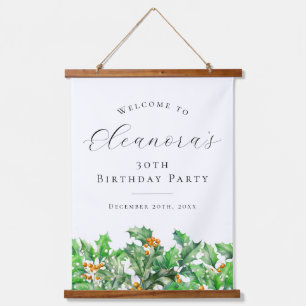 30. Geburtstag Party Dezember Geburtstag Blume Wil Wandteppich Mit Holzrahmen