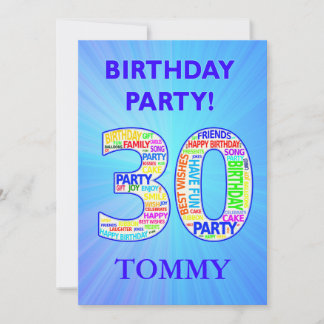 30. Geburtstag-Party Einladung Einen Namen hinzufü