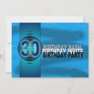 30. Geburtstag Party Einladung Modernes Blau