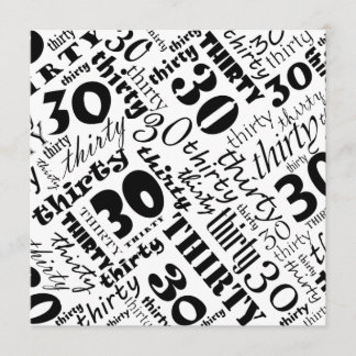 30. Geburtstag Party Einladung Schwarz & Weiß