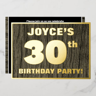 30. Geburtstag Party: Fett, Imitate Holzkörnchen M Folieneinladung