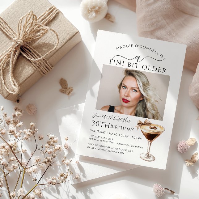 30. Geburtstag Party Foto Espresso Martini Einladung (Von Creator hochgeladen)