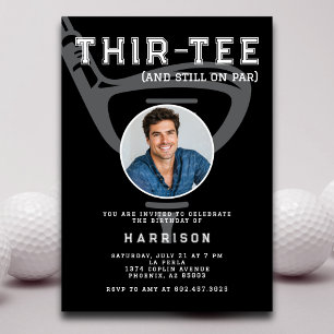30. Geburtstag Party Foto Modernes Golf Black Einladung