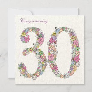 30. Geburtstag Party Frühjahr Blüte individuelle E Einladung