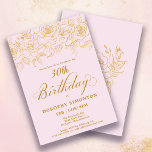 30. Geburtstag Party Gold Rose Blumenrot Rosa Einladung<br><div class="desc">Elegante Rose aus Gold der offenen Linie schaffen den perfekten Rahmen. Der rot-rosa Hintergrund verleiht eine weibliche Ästhetik und die Kalligraphie verleiht der Einrichtung eine luxuriöse Touch. Diese Einladung ist Teil der Luxe Gold Rose Collection. Hier finden Sie Vorlagen für die Geburtstagssuite,  Begrüßungsschilder und Party-Dekorationen.</div>