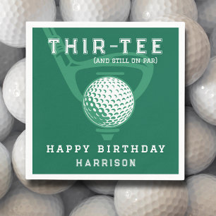 30. Geburtstag Party Golf Thema Modern Green Napki Serviette