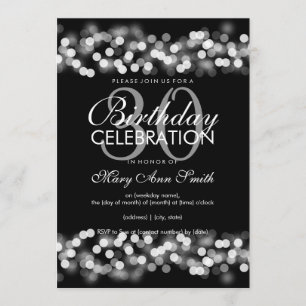 30. Geburtstag Party Imitats Silver Hollywood Glam Einladung