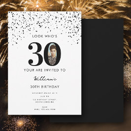 30. Geburtstag Party Look Wer ist 30 Modernes Foto Einladung