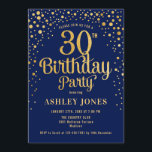 30. Geburtstag Party - Navy & Gold Einladung<br><div class="desc">30. Geburtstag Party Einladung. Elegantes Design in Marineblau und Imitat Glitzer Gold. Features stilvolle Skript-Schriftart und Konfetti. Nachricht,  wenn du ein Alter brauchst.</div>