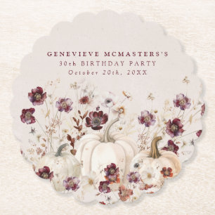 30. Geburtstag Party Pumpkin Wildblume Custom Untersetzer