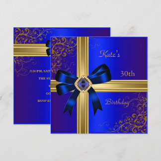 30. Geburtstag Party Rich Royal Blue Jewel Einladung