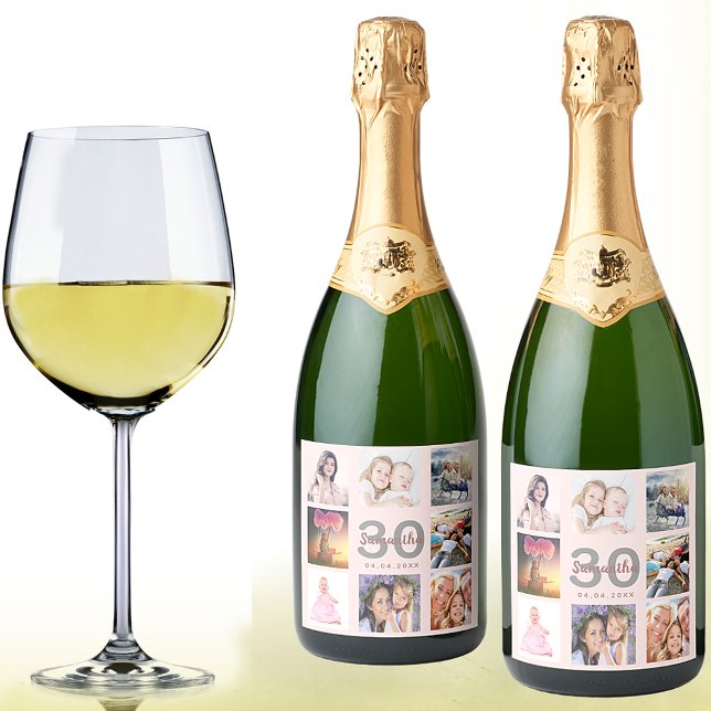 30. Geburtstag Party Rose Gold Rosa Foto Collage (Von Creator hochgeladen)