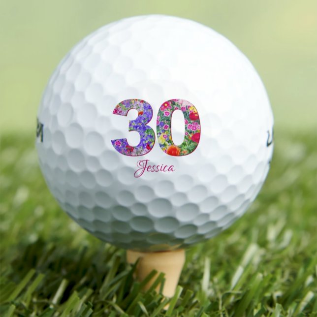 30. Geburtstag Party schicke Blume Anzahl Golfbäll Golfball (Von Creator hochgeladen)