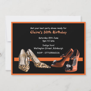 30. Geburtstag Party Schuhe Einladung