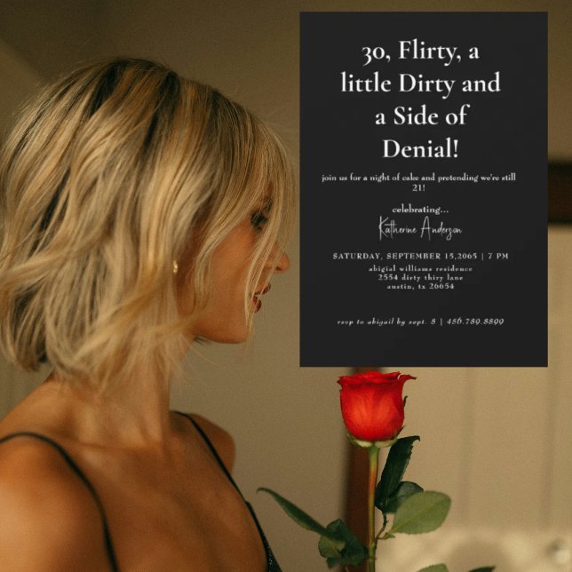 30. Geburtstag Party Schwarz & Weiß Einladung (Von Creator hochgeladen)