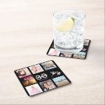 30. Geburtstag Party Schwarzes Foto Collage Name Rechteckiger Pappuntersetzer<br><div class="desc">Ein Party Untersetzer für ein mädchenhaftes 30. Geburtstagsfest,  das ihr Leben mit einer Collage von 8 Ihrer Fotos feiert. Vorlagen für einen Namen,  Alter 30 und Datum. Geburtsdatum oder Geburtsdatum des Party. Weiße und graue Buchstaben. Eleganter schwarzer Hintergrund.</div>