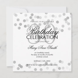 30. Geburtstag Party Silver Foil Glitzer Lights Einladung